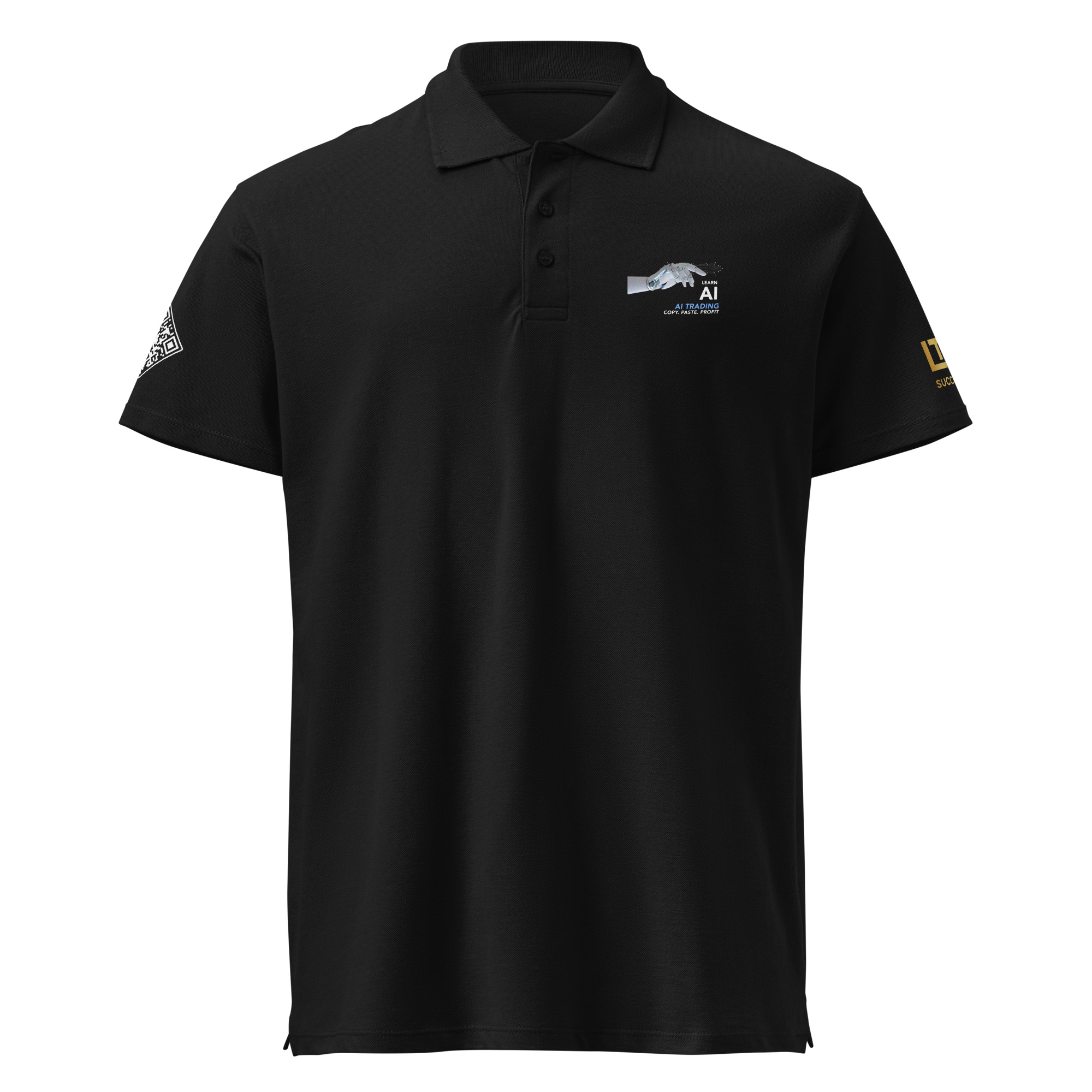 LEARN AI Black Polo